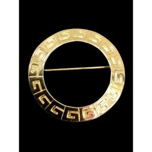 Vintage Givenchy Brooch Women’s One Size Paris Signed Round Shape Gold Tone